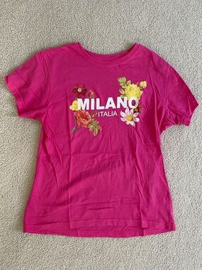 MILANO Italia Pink Floral Graphic Tee